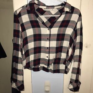 Cropped Zara plaid shirt